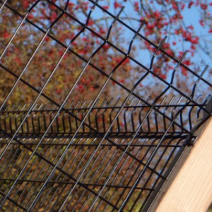 Zaun Rectangle | Einstab-Gittermatte mit Douglasienholz Pfähle 9x9cm