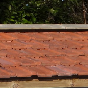 Der Hundezwinger Roxy wird geliefert mit genützte Oranje Dachziegeln