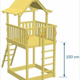 Der Plattform hat ein Höhe von 150cm