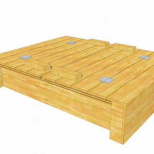 Der Sandkasten Cubic Twist bietet Platz für ca. 300 kg Sand