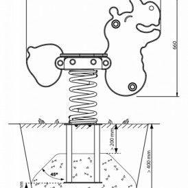 Federwippe Betonnesanker