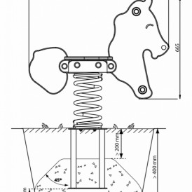 Federwippe Betonnesanker