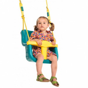 Babyschaukel turquoise/gelb • mit gelb PP-Seil