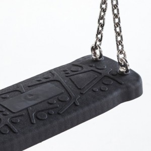 Gummi Schaukelsitze Curve schwarz • mit Edelstahl-kette