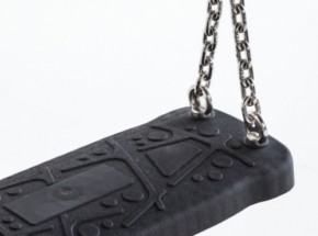 Gummi Schaukelsitze Curve • schwarz • galvanisierte Kette