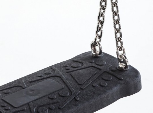 Gummi Schaukelsitze Curve schwarz • mit Edelstahl-kette