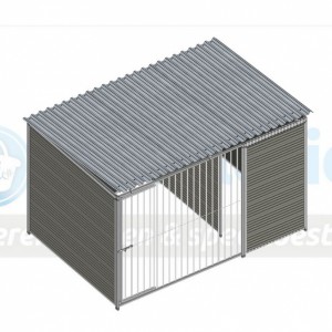 Kunststoff Hundezwinger FORZ mit Dach 3x2m