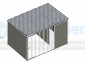 Kunststoff Hundezwinger FORZ mit Dach 3x2m