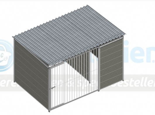 Kunststoff Hundezwinger FORZ mit Dach 3x2m
