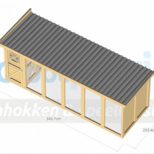 Voliere/Hühnerstall Flex 6.2 mit Schleuse, 3 Räume, Legenest und Luxus Dachsystem