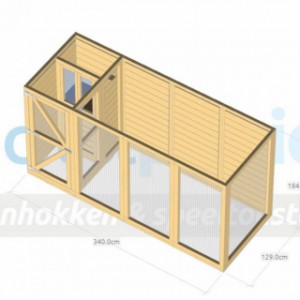 Voliere Flex 4.1+ mit Schleuse, Schlafräume und Stauraum 347x132x201cm