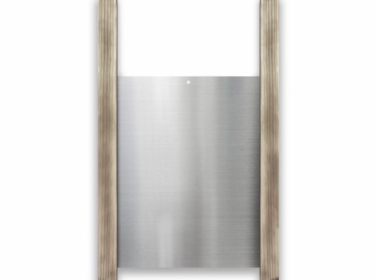 Aluminium Chickenguard Hühnerklappe mit 2 Eichenholzen Führungen von 60cm 30x40cm