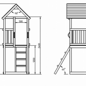 Verschiedene Abmessungen von der Spielturm Kiosk