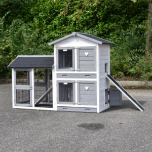 Kaninchenstall Double Small | mit Anbau-Auslauf