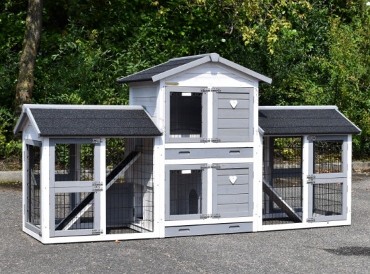Hühnerstall Double Small mit 2 Auslaüfe 239x72x121cm
