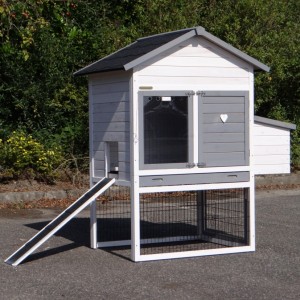 Hühnerstall Prestige Medium Weiß mit Legenest 132x90x150cm