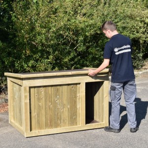 Der Hundehütte Block Large ist geeignet für (mittel)große Hunden