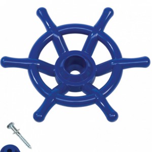 Der blaue Lenkrad wird inclusive Befestigungsmaterial geliefert