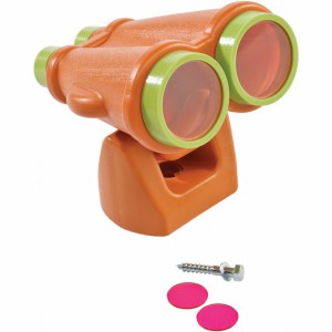 Der Kunststoff Fernglas wird geliefert inklusiv Befestigungsmaterial