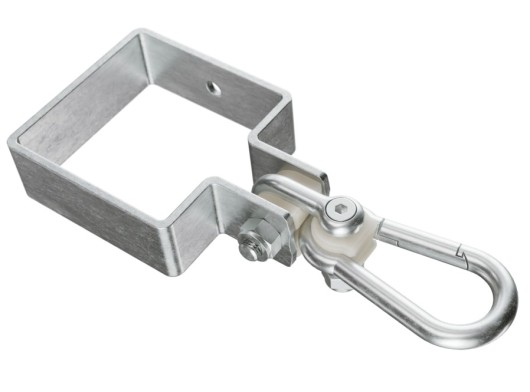 Schaukelhaken mit Karabiner - Type Q - Quadratisch - 9x9cm