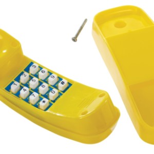 Der gelbe Telefon ist einfach zu montieren