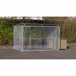 Hundezwinger Flinq 2x3m mit Hundehütte Wolf