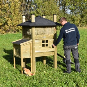 Der Hühnerstall Heuhaufen Rosa ist herstellt aus imprägniertes Fichtenholz