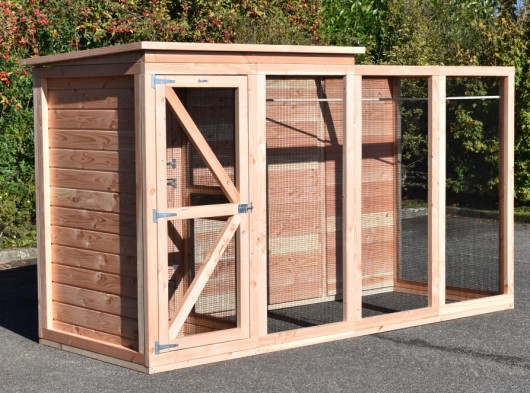 Voliere Flex 4.1+ mit Schleuse, Schlafraüme und Stauraum 347x132x201cm
