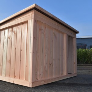 Diese schöne Hundehütte ist herstellt aus Douglasienholz