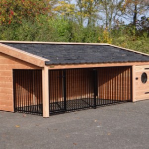 Der Hundezwinger Rex 2XL ist ausgestattet mit genützte Dachziegeln