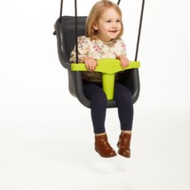 Der Babyschaukel ist ausgestattet mit ein lindgrüne T-Stück