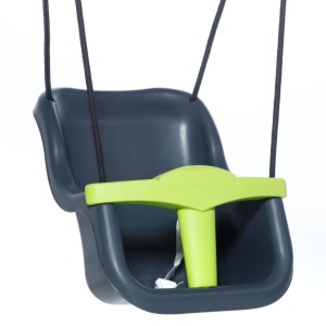 Babyschaukel Luxe anthrazit/lindgrün • mit BR-Seil