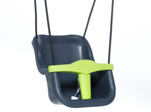 Babyschaukel Luxe anthrazit/lindgrün • mit BR-Seil