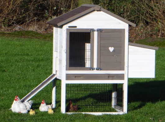 Hühnerstall Prestige Small Weiß mit Legenest 114x72x122cm