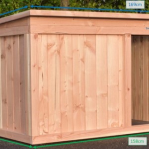 Verschiedene Abmessungen von der Hundehütte Block XL
