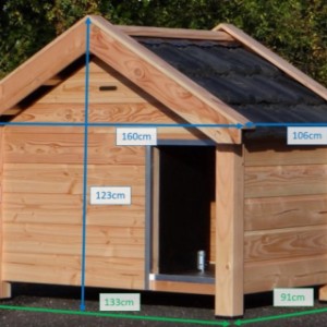 Verschiedene Abmessungen von Hundehütte Reno