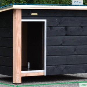 Hundehütte Wolf Schwarz/Douglas 157x104x100cm