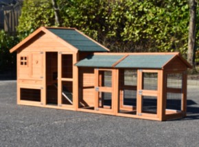Kaninchenstall Holiday Small mit 2 Ausläufe 302x73x128cm
