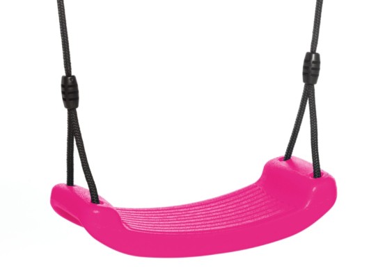 Kunststoff Schaukelsitz rosa - mit schwarz BR-Seil