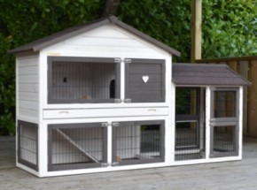 Kaninchenstall Regular Medium mit Auslauf rechts 200x67x118cm