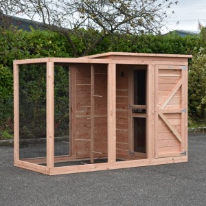 Voliere Flex 3+.1+ mit Schleuse und Schlafraum 296x139x196cm