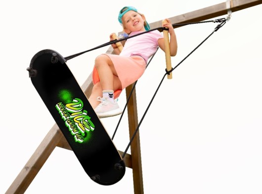 Skateboard Schaukel Schwarz • mit BR-Seil • max. 70kg