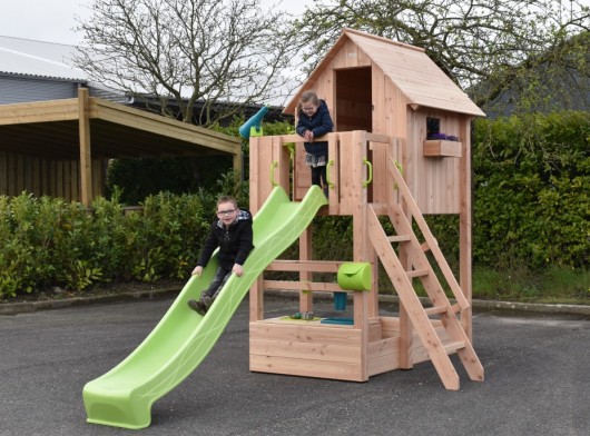 Spielhaus Dream 150 mit Rutsche & Küche - Douglasien 460x215x316cm