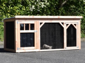 Kaninchenstall Belle 1 · Douglasien/schwarz · 242x122x113cm