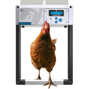 Chickenguard all-in-one automatischer Türöffner für Hühner, Bedienfeld mit Zeitschaltuhr + Lichtsensor + Tür