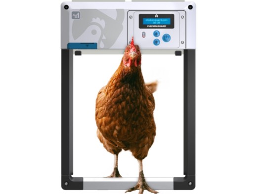 Chickenguard all-in-one automatischer Türöffner für Hühner, Bedienfeld mit Zeitschaltuhr + Lichtsensor + Tür