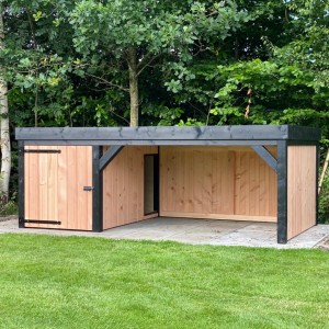 Schutzhütte Frenkie · Douglasien/schwarz · 320x175x115cm