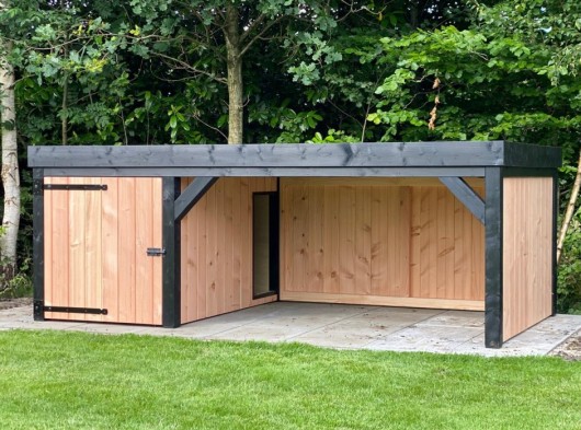 Schutzhütte Frenkie · Douglasien/schwarz · 320x175x115cm