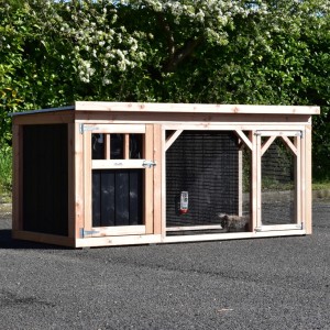 Kaninchenstall Belle 2 · Douglasien/schwarz · 242x122x113cm
