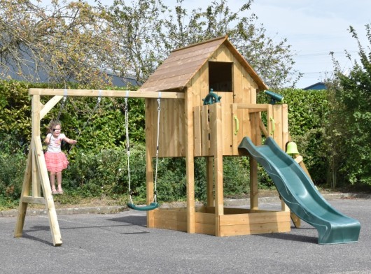 Spielhaus Dream 120 + Rutsche & Schaukel 415x415x286cm